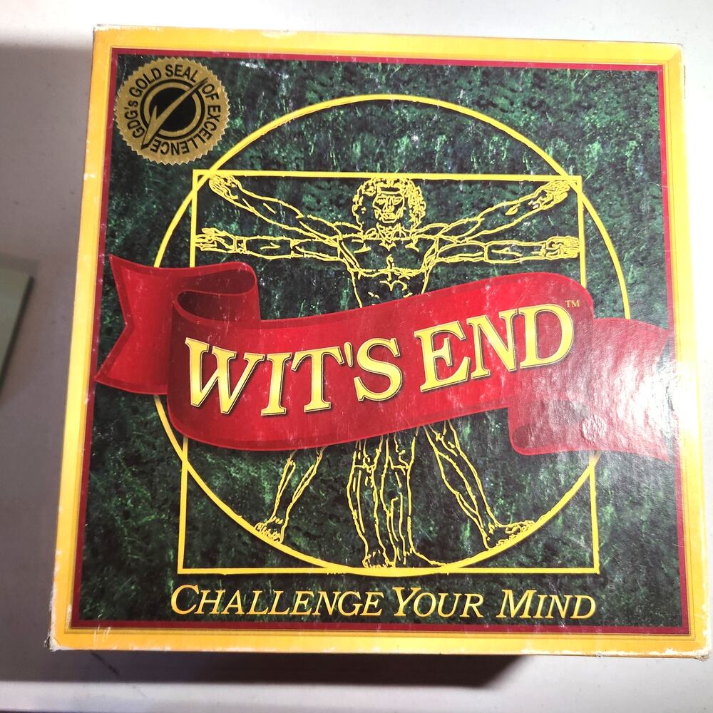 WIT'S END Challenge Your Mind Board Game 2016 Gold Seal Winner 100% Complete